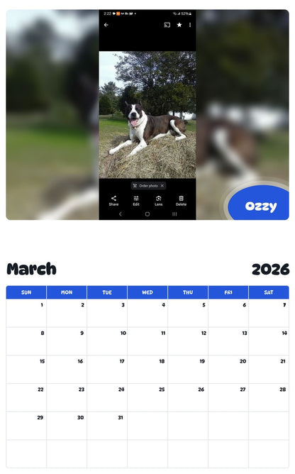 November 2025 - October 2026 Ozzy - Pawidols Pet Calendar