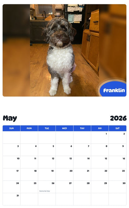 2026 - 2027 Franklin - Pawidols Pet Calendar