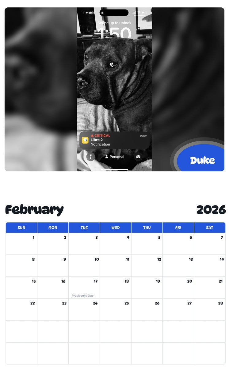 November 2025 - October 2026 Duke - Pawidols Pet Calendar