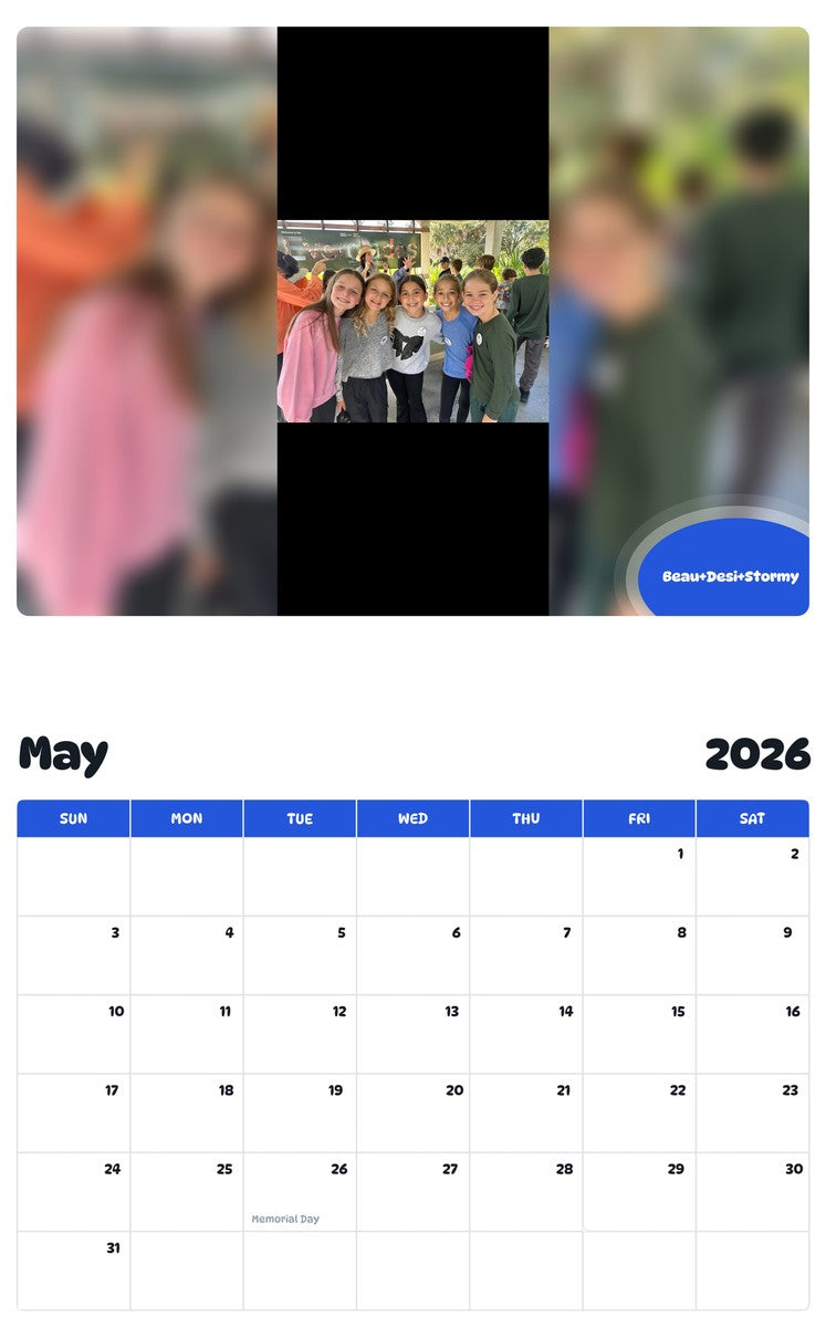 2026 - 2027 Beau+Desi+Stormy - Pawidols Pet Calendar