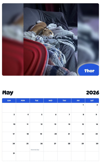 2026 - 2027 Thor - Pawidols Pet Calendar