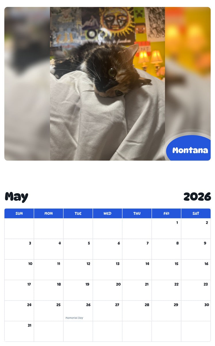2026 - 2027 Montana - Pawidols Pet Calendar
