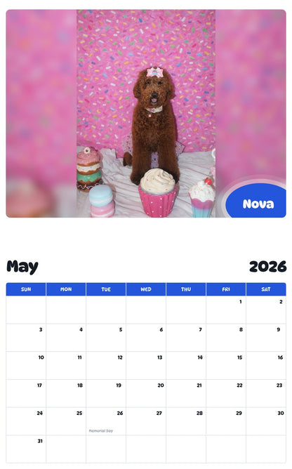2026 - 2027 Nova - Pawidols Pet Calendar