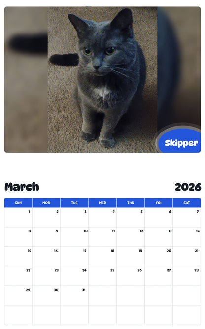 November 2025 - October 2026 Skipper - Pawidols Pet Calendar