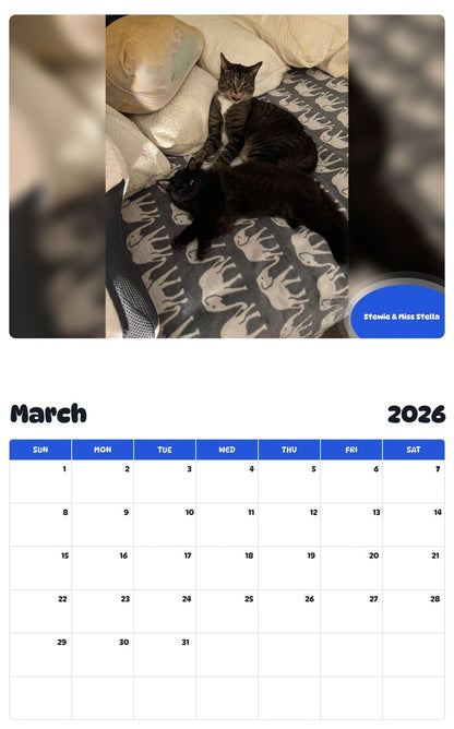 November 2025 - October 2026 Stewie & Miss Stella - Pawidols Pet Calendar