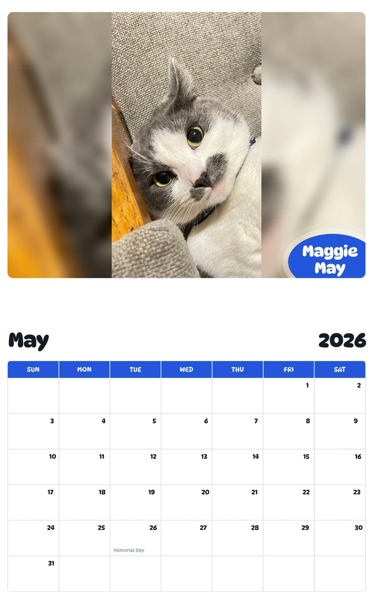 2026 - 2027 Maggie May - Pawidols Pet Calendar