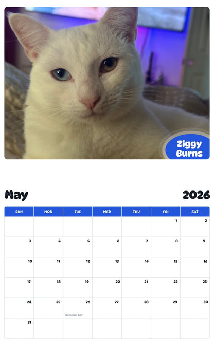 2026 - 2027 Ziggy Burns - Pawidols Pet Calendar