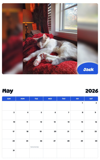 2026 - 2027 Jack - Pawidols Pet Calendar