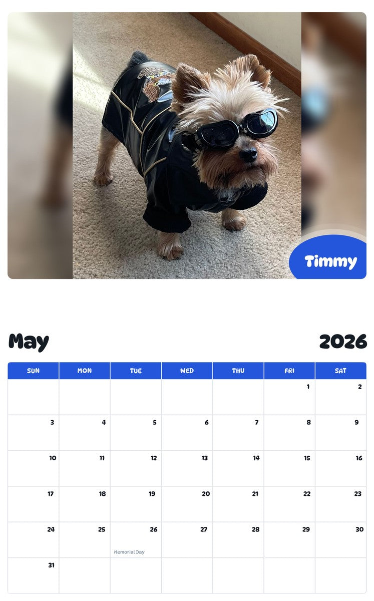 2026 - 2027 Timmy - Pawidols Pet Calendar