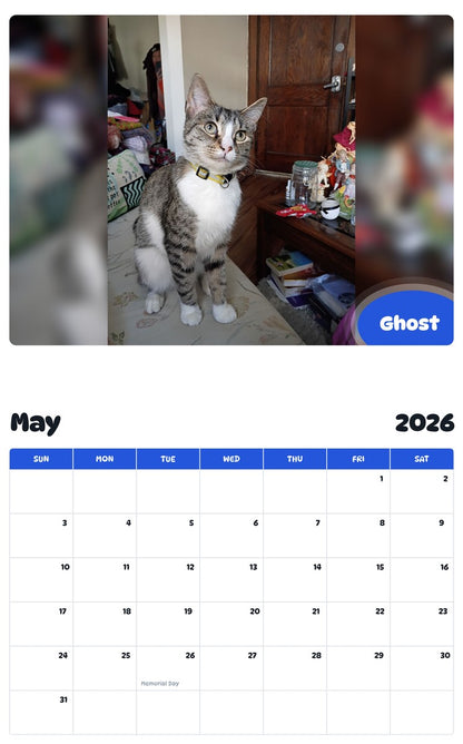 2026 - 2027 Ghost - Pawidols Pet Calendar