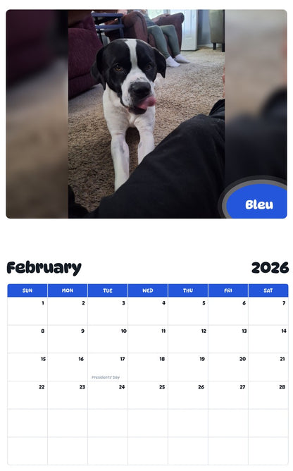 October 2025 - September 2026 Bleu - Pawidols Pet Calendar