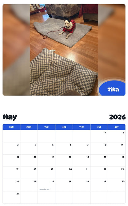 2026 - 2027 Tika - Pawidols Pet Calendar