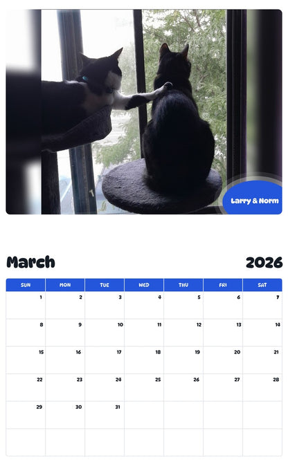 November 2025 - October 2026 Larry & Norm - Pawidols Pet Calendar