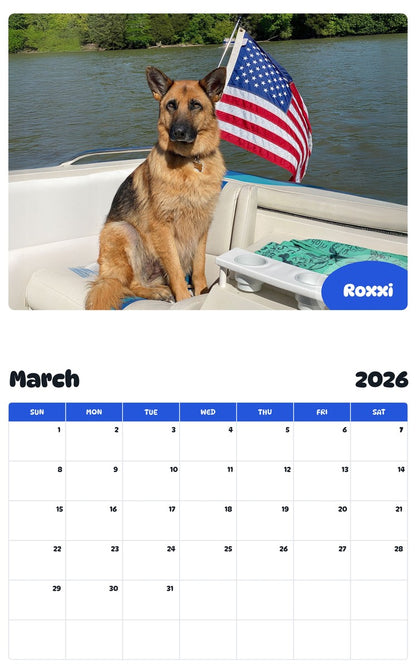 November 2025 - October 2026 Roxxi - Pawidols Pet Calendar