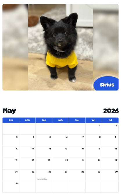 2026 - 2027 Sirius - Pawidols Pet Calendar