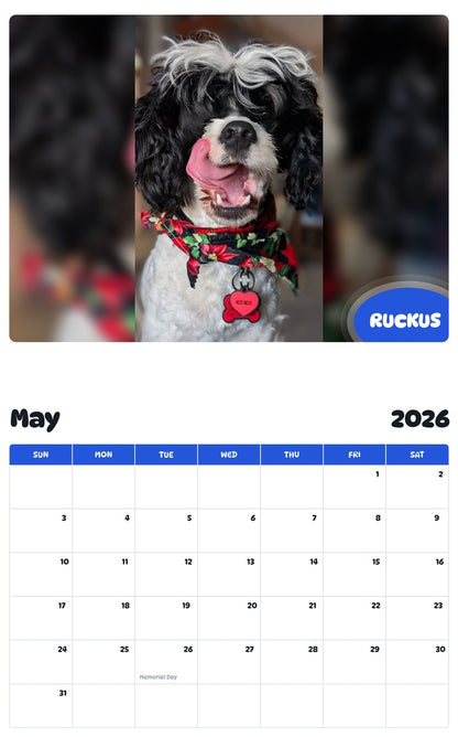 2026 - 2027 RUCKUS - Pawidols Pet Calendar