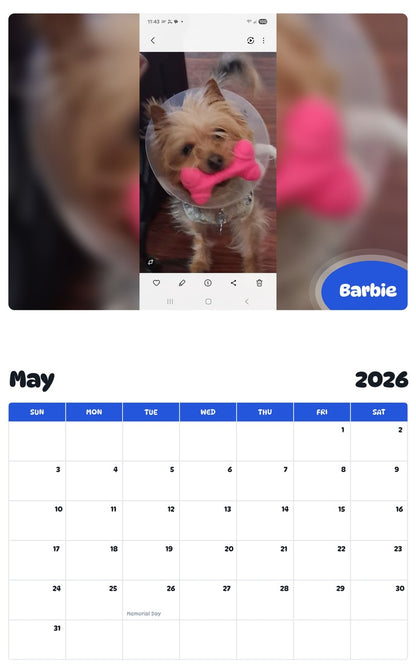 2026 - 2027 Barbie - Pawidols Pet Calendar