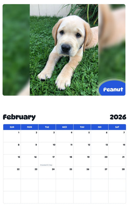 October 2025 - September 2026 Peanut - Pawidols Pet Calendar