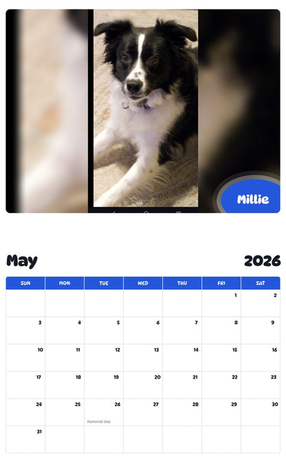 2026 - 2027 Millie - Pawidols Pet Calendar