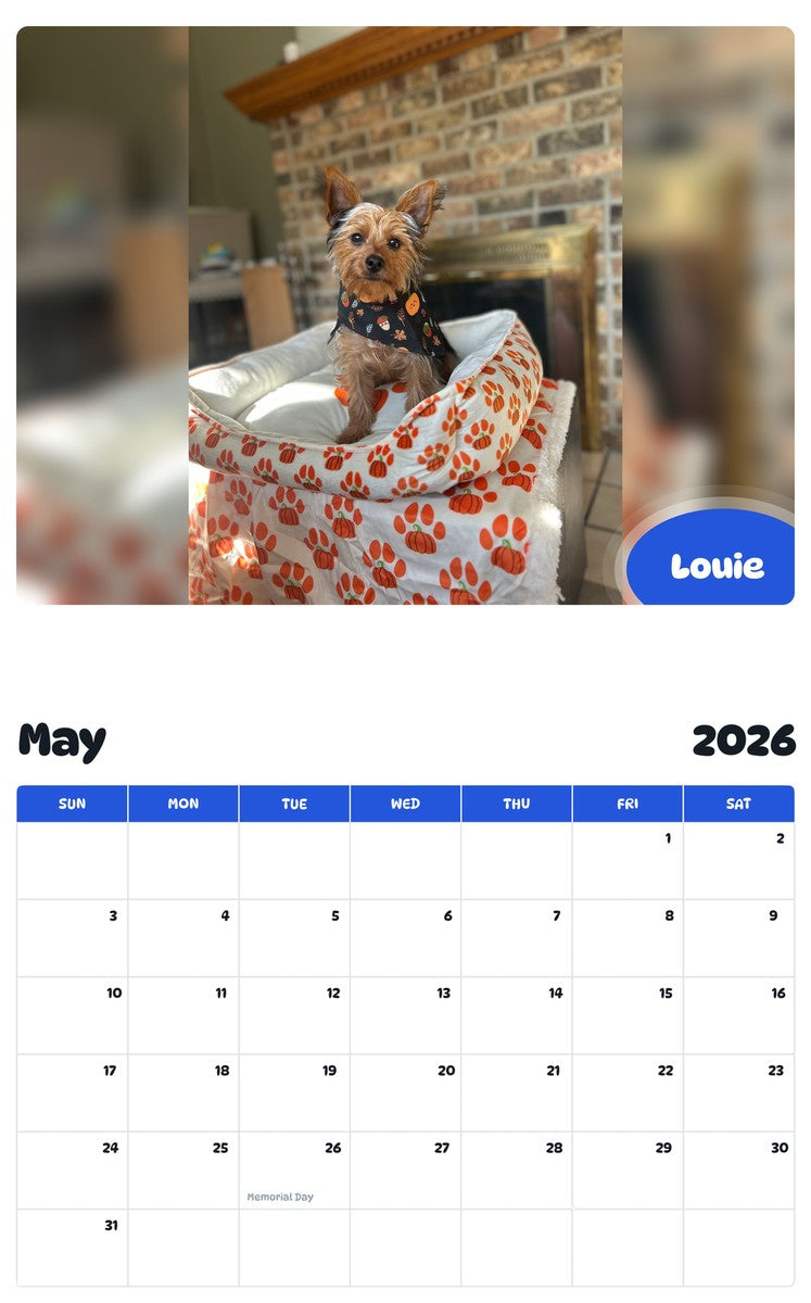 2026 - 2027 Louie - Pawidols Pet Calendar