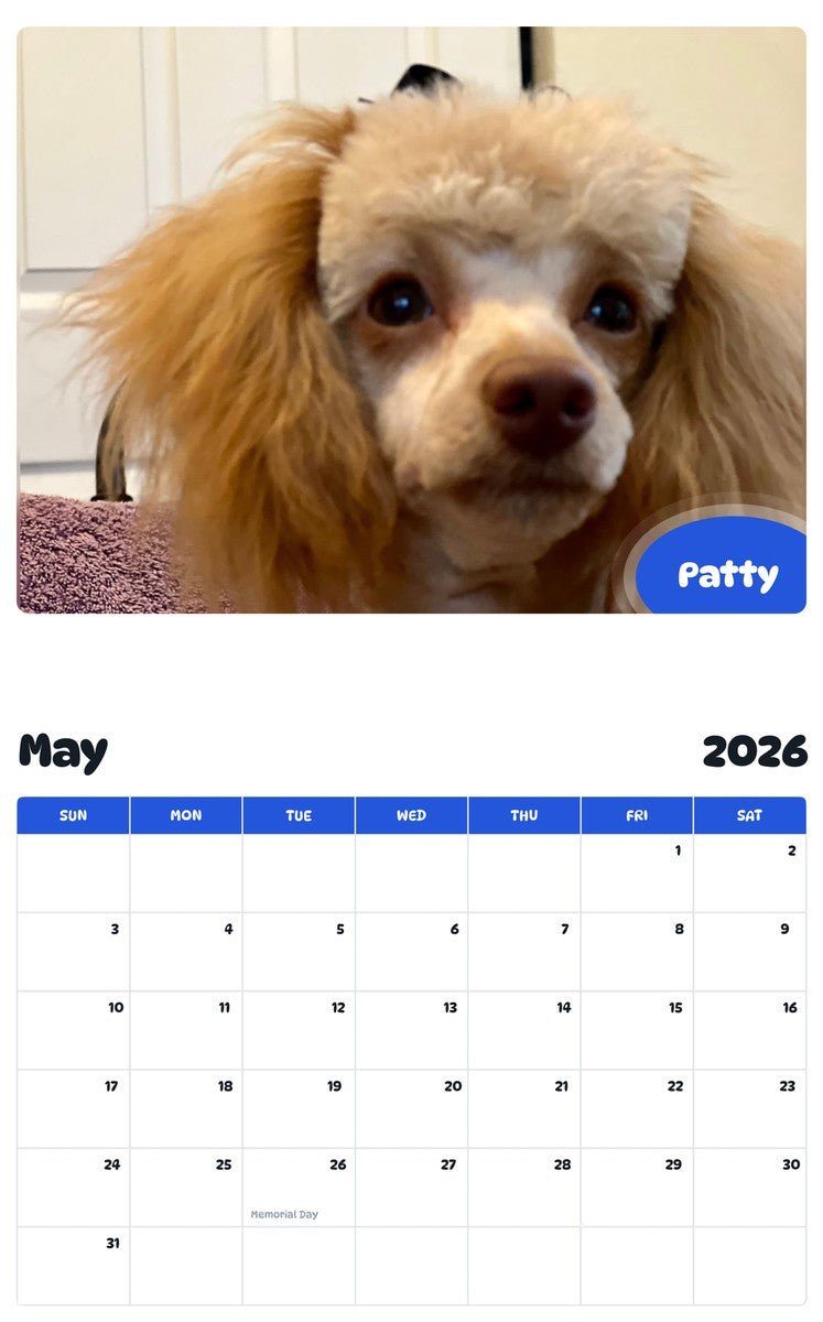 2026 - 2027 Patty - Pawidols Pet Calendar