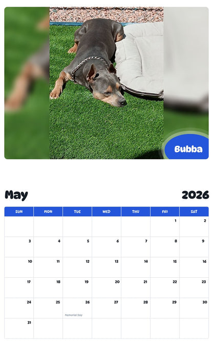 2026 - 2027 Bubba - Pawidols Pet Calendar