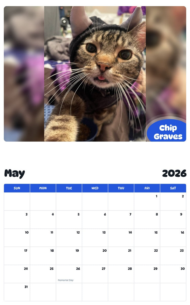 2026 - 2027 Chip Graves - Pawidols Pet Calendar