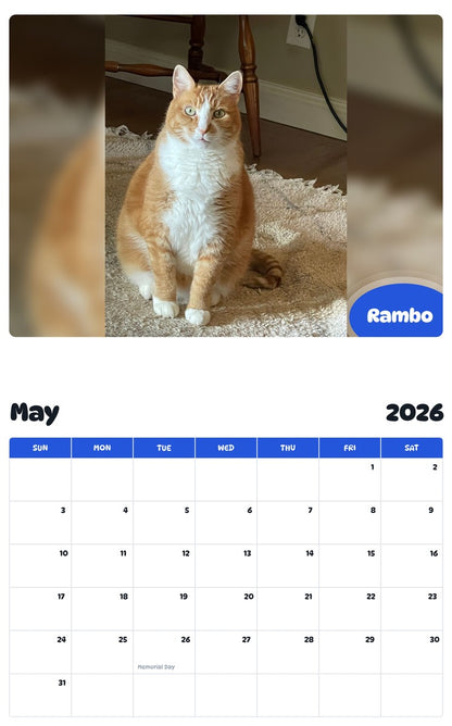 2026 - 2027 Rambo - Pawidols Pet Calendar