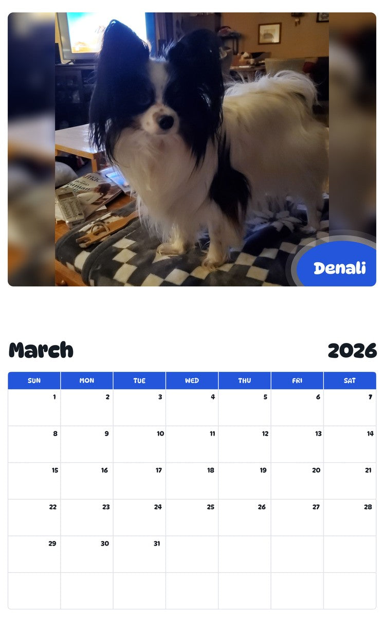 November 2025 - October 2026 Denali - Pawidols Pet Calendar