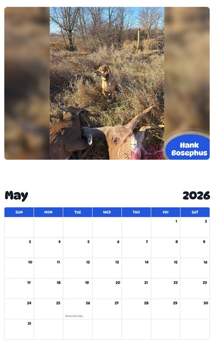 2026 - 2027 Hank Bosephus - Pawidols Pet Calendar
