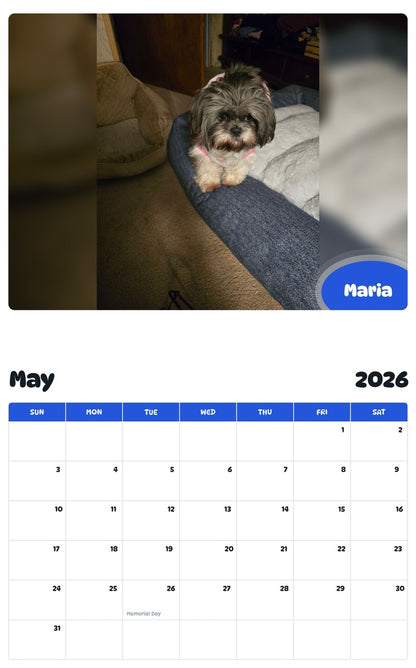 2026 - 2027 Maria - Pawidols Pet Calendar