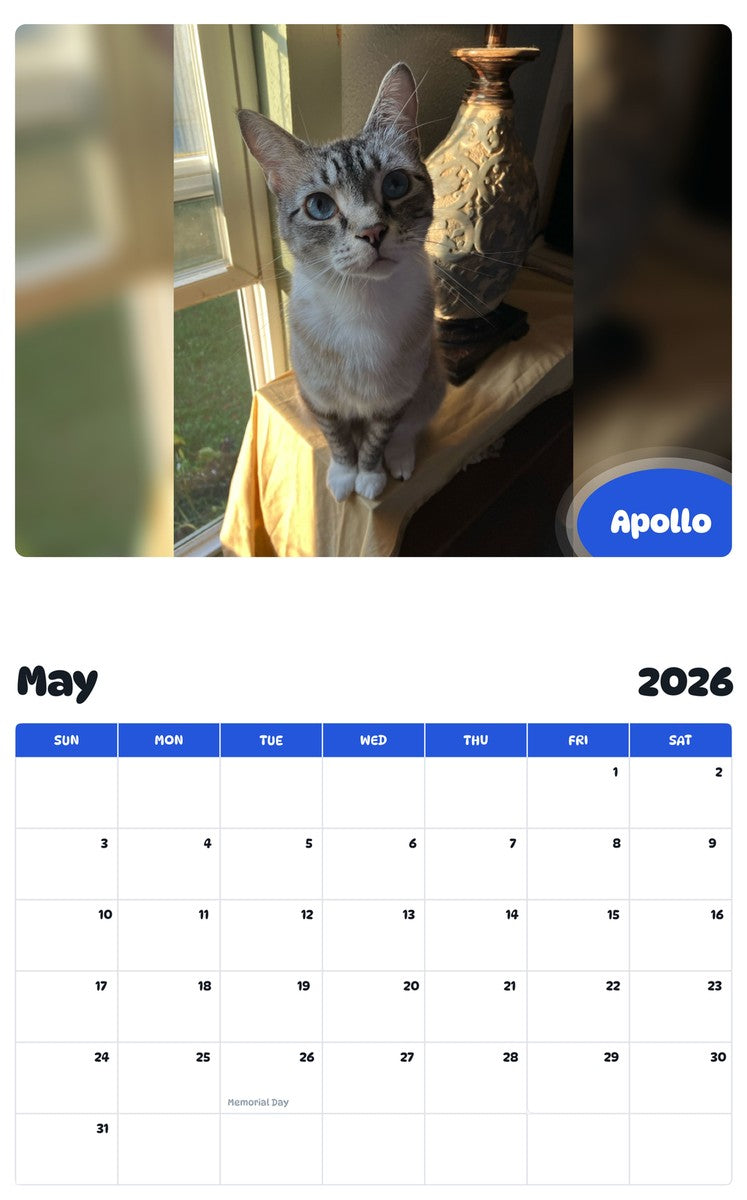 2026 - 2027 Apollo - Pawidols Pet Calendar