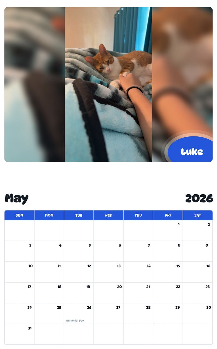 2026 - 2027 Luke - Pawidols Pet Calendar