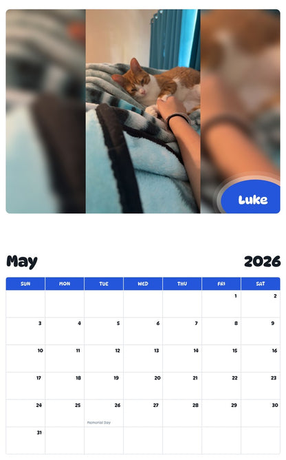 2026 - 2027 Luke - Pawidols Pet Calendar