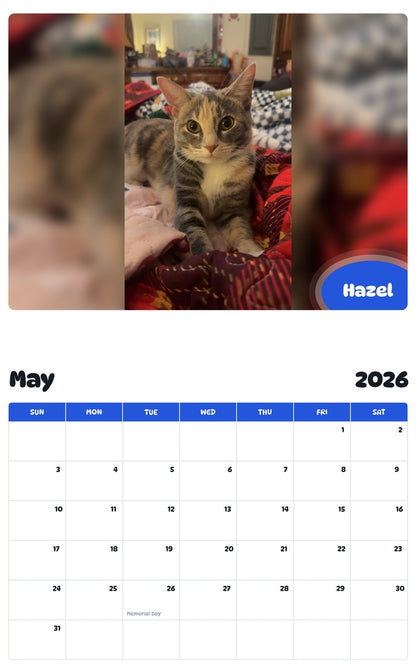 2026 - 2027 Hazel - Pawidols Pet Calendar