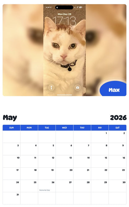 2026 - 2027 Max - Pawidols Pet Calendar