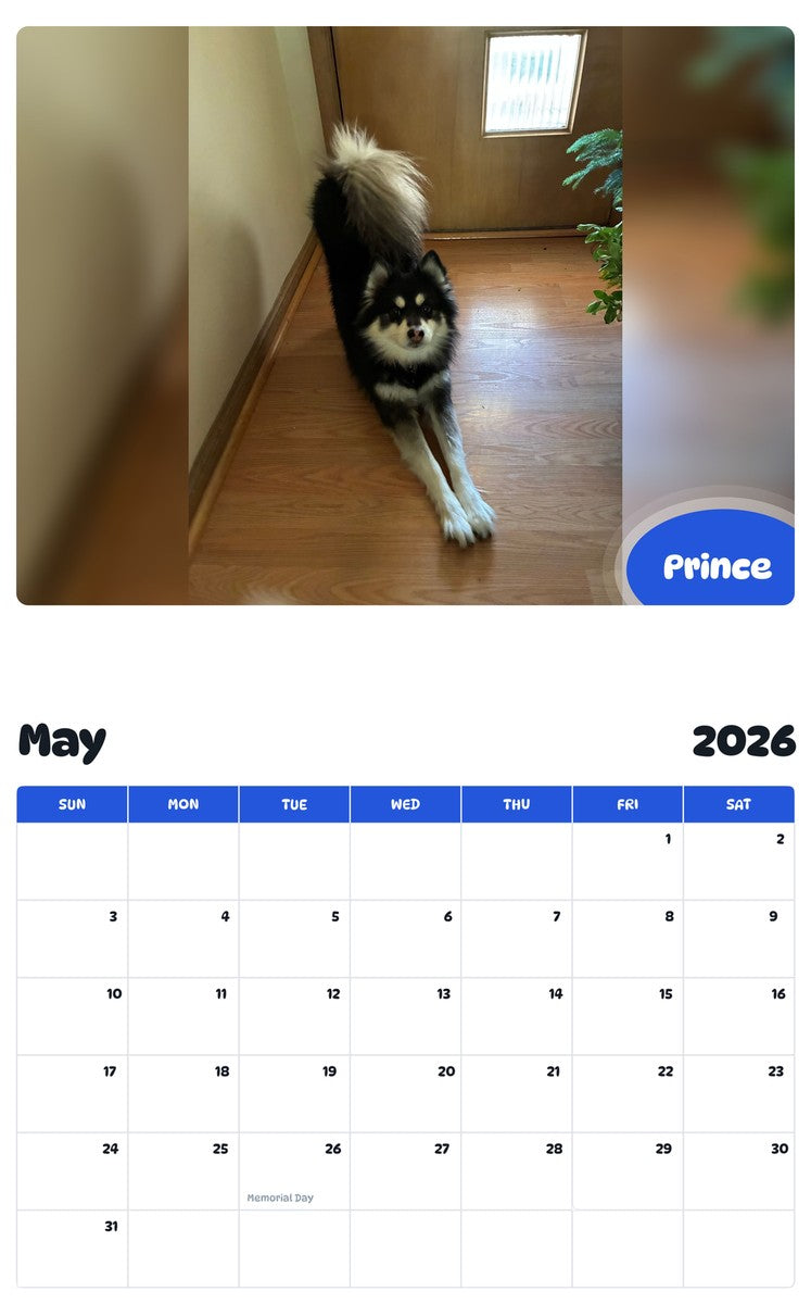 2026 - 2027 Prince - Pawidols Pet Calendar