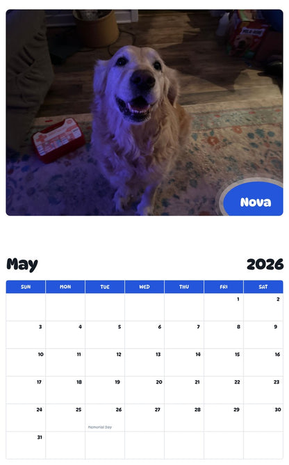 2026 - 2027 Nova - Pawidols Pet Calendar