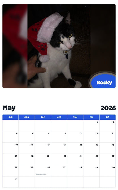 2026 - 2027 Rocky - Pawidols Pet Calendar