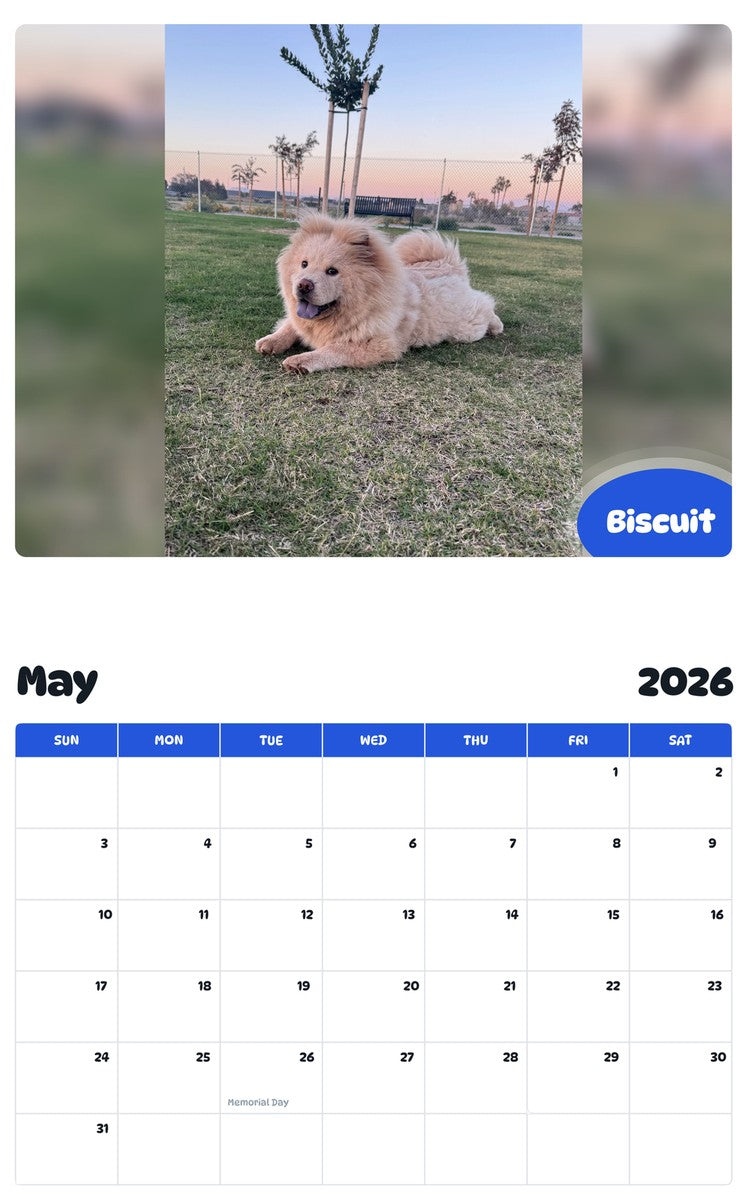 2026 - 2027 Biscuit - Pawidols Pet Calendar