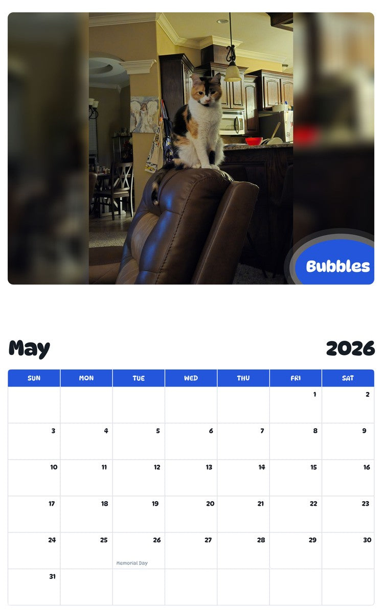 2026 - 2027 Bubbles - Pawidols Pet Calendar
