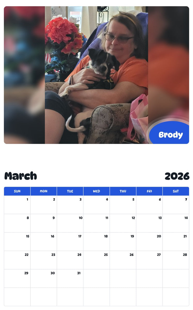 November 2025 - October 2026 Brody - Pawidols Pet Calendar
