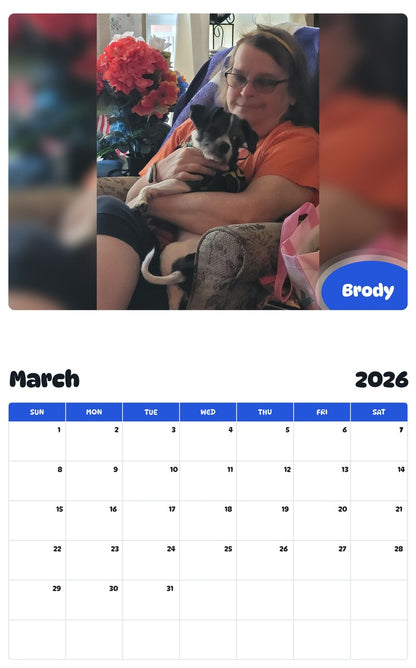 November 2025 - October 2026 Brody - Pawidols Pet Calendar