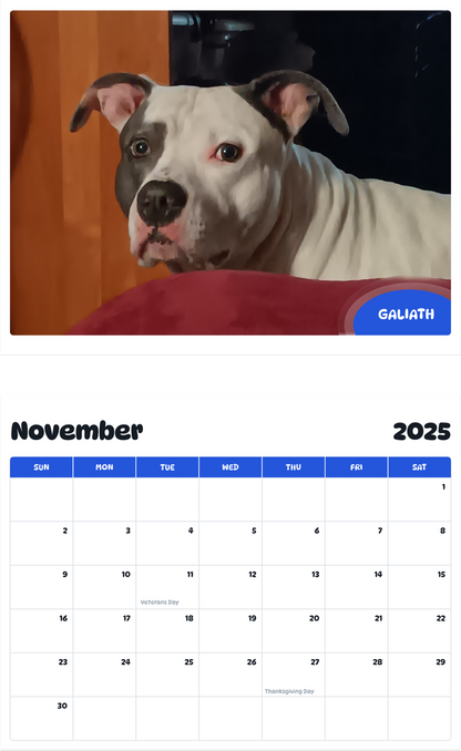July 2025 - June 2026 Galiath - Pawidols Pet Calendar