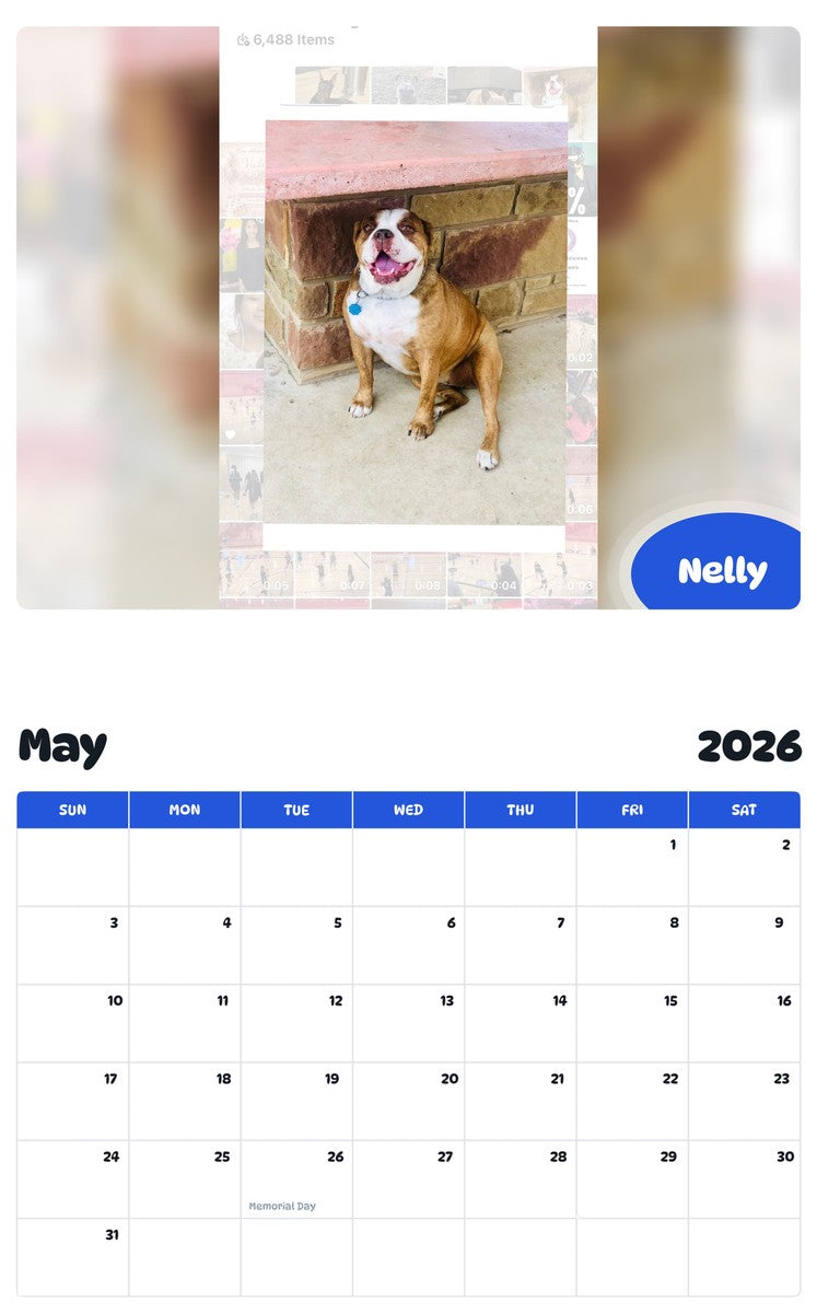 2026 - 2027 Nelly - Pawidols Pet Calendar