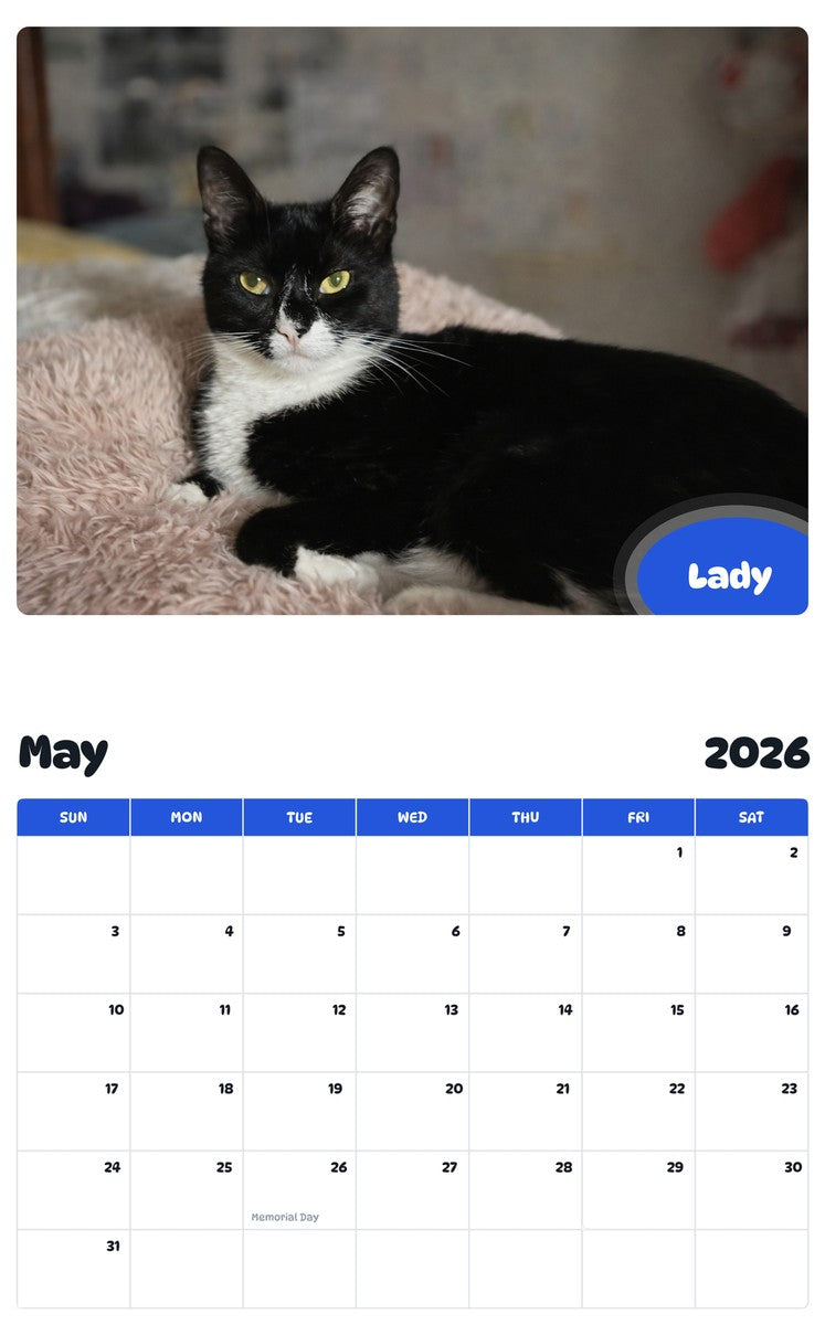2026 - 2027 Lady - Pawidols Pet Calendar