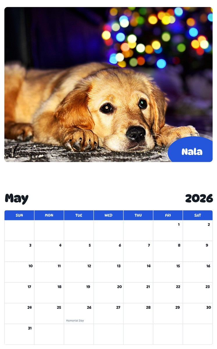 2026 - 2027 Nala - Pawidols Pet Calendar