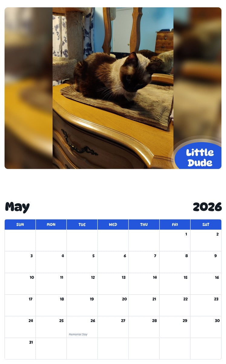 2026 - 2027 Little Dude - Pawidols Pet Calendar