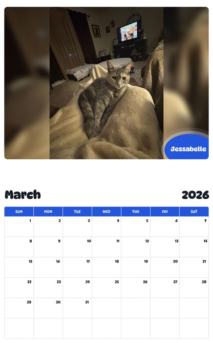 November 2025 - October 2026 Jessabelle - Pawidols Pet Calendar