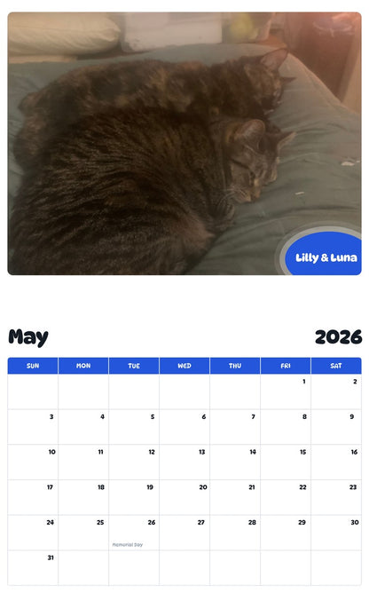 2026 - 2027 Lilly & Luna - Pawidols Pet Calendar